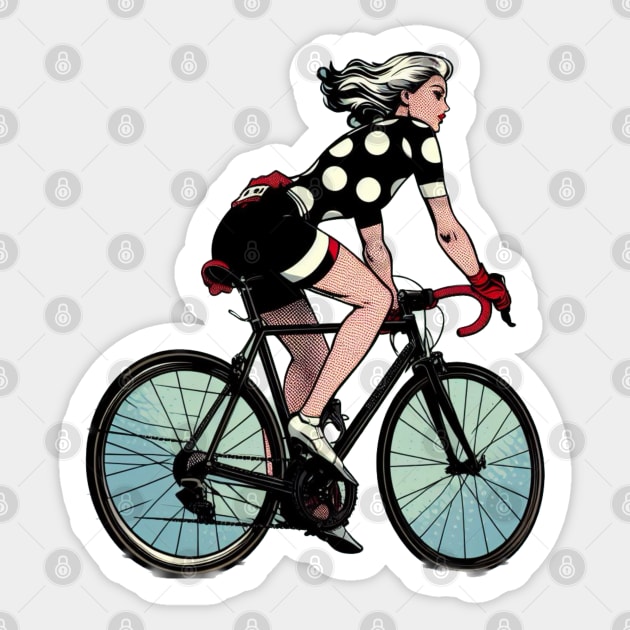 Cruella Polkadot cycling Sticker by p3p3ncil